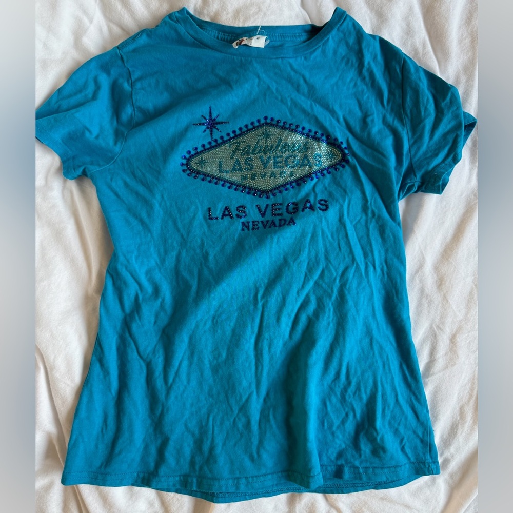bright blue bedazzled bejewelled fabulous Las Vegas Nevada aesthetic vintage top